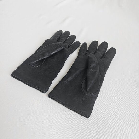 Louis Vuitton womens black leather gloves - Picture 2 of 4